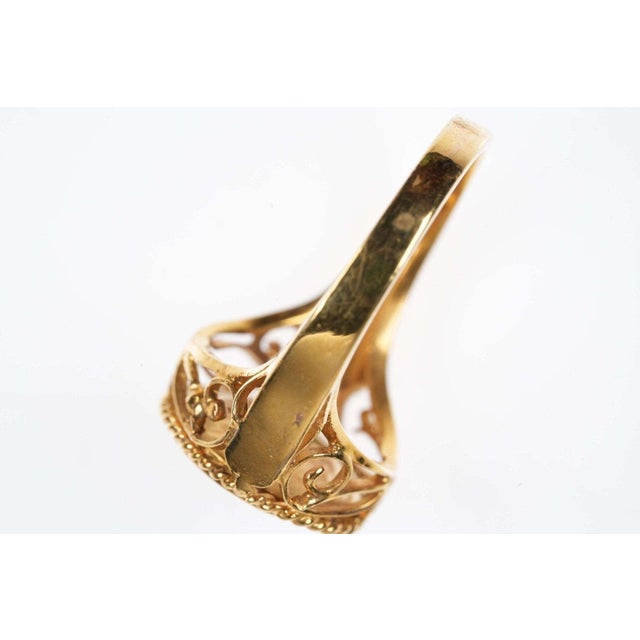 Chinese Late 20th Century Vintage Chinese 14k Gold and Jadeite Ring, Size 7.5 For Sale - Image 3 of 7