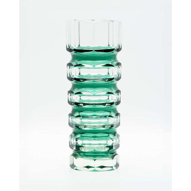 Glass Art Deco Style Block Vases from VEB Ilm-Kristall, East Germany, 1960s, Set of 2 For Sale - Image 7 of 18