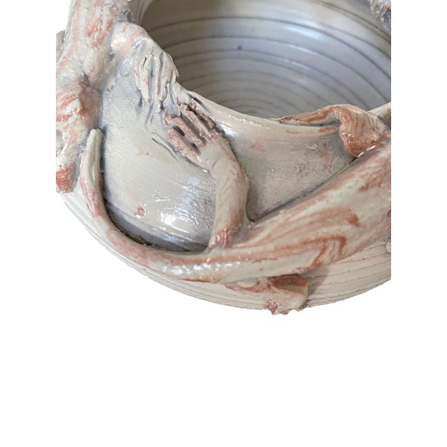 Ceramic Mid 20th Century Artisan Sculpted Ceramic Pottery Lizard Motif Bowl, Signed For Sale - Image 7 of 10