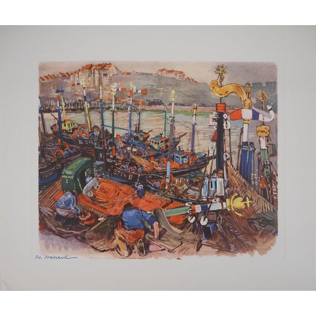 Mathurin MEHEUT Brittany: The artisanal bunkering flotilla, c. 1955 Color heliogravure Signed in ink On fine vellum 31 x...