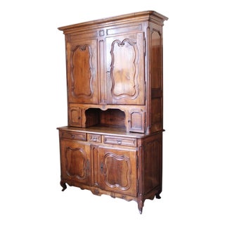 French Provincial Walnut Buffet À Deux Corps, Early 19th Century For Sale