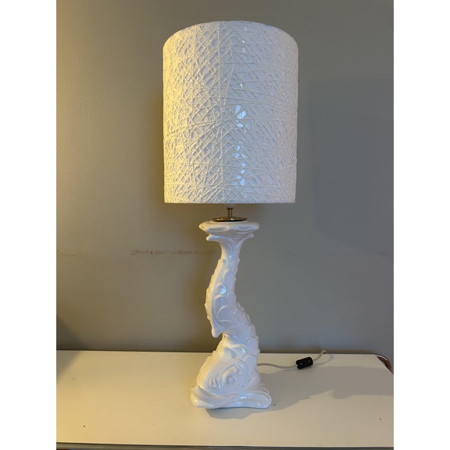 Lamp base: Koi porcelain lamp base by the renowned Italian manufacturer Capodimonte, originally based in Naples. A large...
