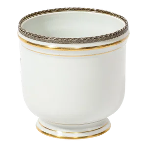 Mid-Century Modernist Porcelain Cachepot With Gilt Detailing by Limoges