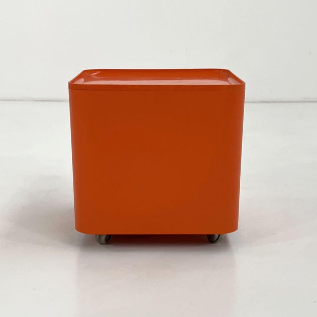 Orange Dime Side Table on Wheels by Marcello Siard for Longato, 1970s For Sale - Image 9 of 9