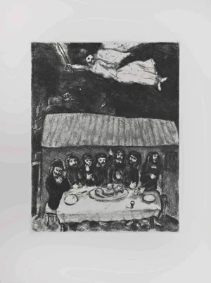 Marc Chagall, The Passover Feast, Etching, 1956