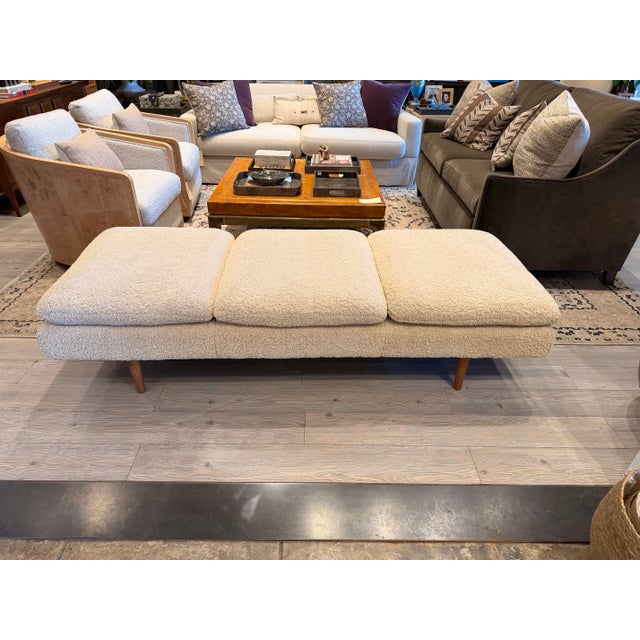 Versatile 3-seat deep bench, covered in a cozy boucle fabric. Perfect for an entry way, in a living room or at the foot of...