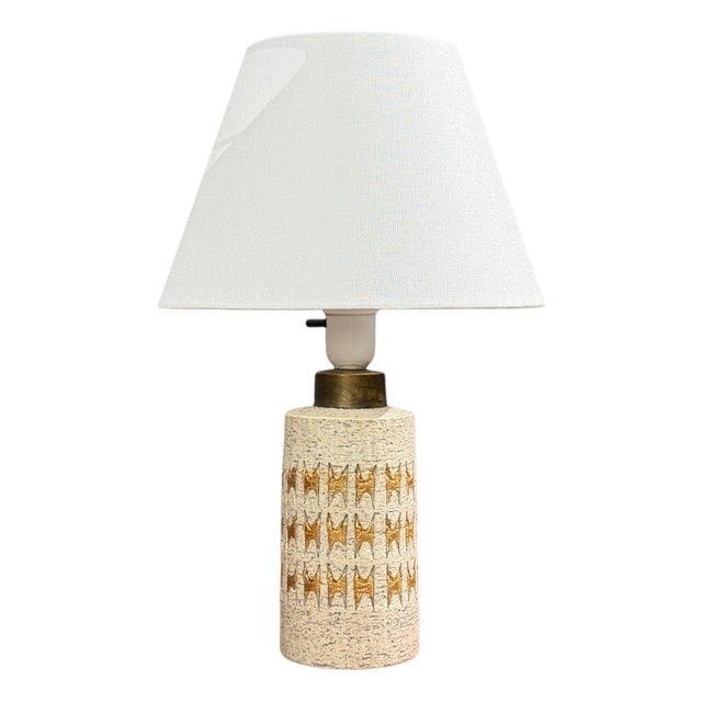 Bitossi, Table Lamp, Chamotte Clay, Gold Leaf, Italy, 1960s For Sale