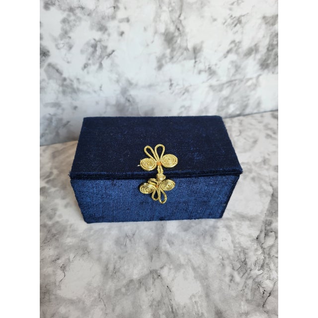 Hand-Painted Li Bien Angel Ornament With Gold & Blue Accents in Gift Box For Sale - Image 9 of 11