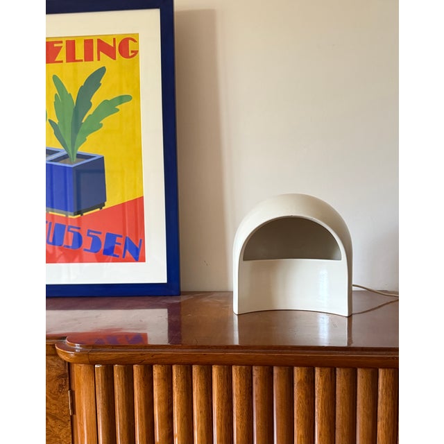 1970s 1970 Organic White Ceramic Table Lamp, Italy For Sale - Image 5 of 16