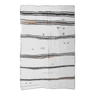 Vintage Decorative Hemp Kilim Rug - 6`2" X 8`2" For Sale