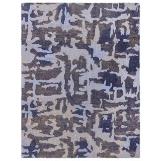 Contemporary Abstract Blue Purple Flat Weave Rug by Doris Leslie Blau For Sale