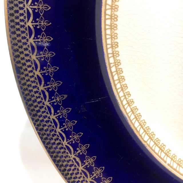 Early 20th Century Wedgwood Cobalt Dinner Plates - a Pair For Sale - Image 5 of 10