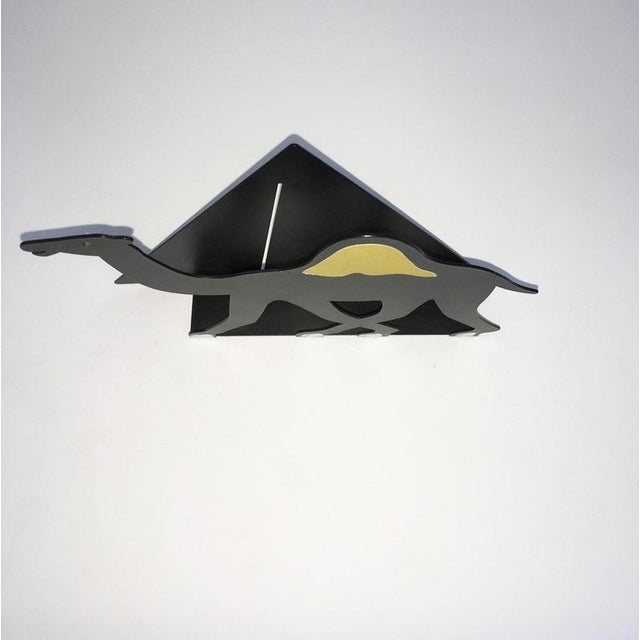 Metal Painted Black Metal Egitto Sculpture by Bruno Chersicla, 1980 For Sale - Image 7 of 18