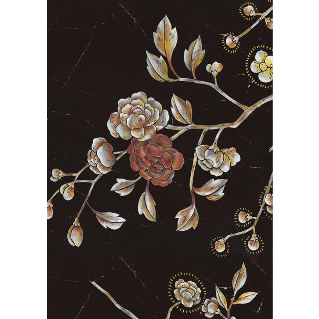 W36'* H100"/Panel, Antique-Style Coromandel Black Chinoiserie Wallpaper For Sale - Image 9 of 10