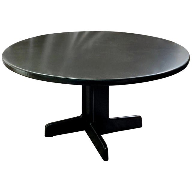 Black Round Dining Table by Gerald McCabe For Sale - Image 8 of 8