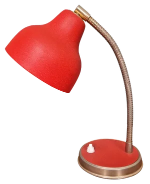 Articulated Desk Lamp in Red Lacquered Metal, 1950s