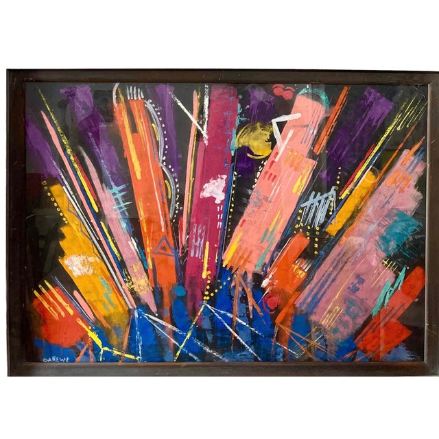 Sylvia Carewe, Large Colorful Modernist Pastel Abstract Expressionist Painting Sylvia Carewe For Sale