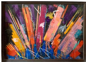Sylvia Carewe, Large Colorful Modernist Pastel Abstract Expressionist Painting Sylvia Carewe