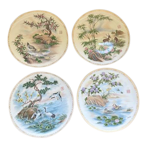 1980s Edward Marshall Boehm "Life's Best Wishes" Plate Collection - Set of 4