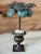 Vintage Verdigris Metal Palm Tree Sculpture in Classical Urn For Sale - Image 9 of 11