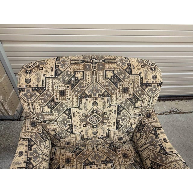 Pair of Ethan Allen Roll Back Upholstered Lounge Chairs For Sale - Image 11 of 12