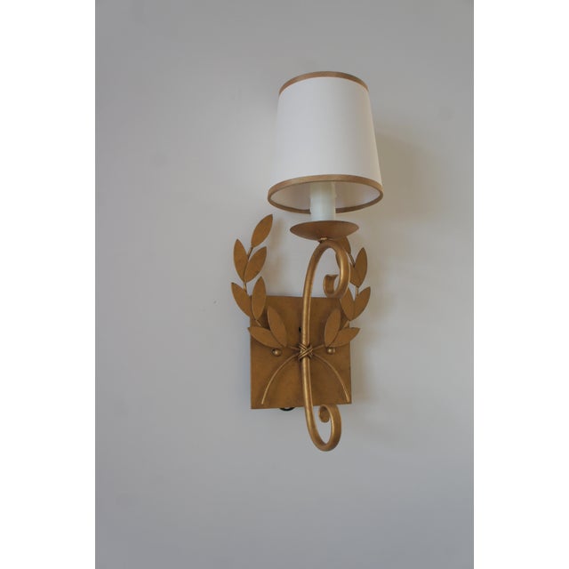 Julie Neill Gilt Metal Wreath Sconce For Sale In Washington DC - Image 6 of 11