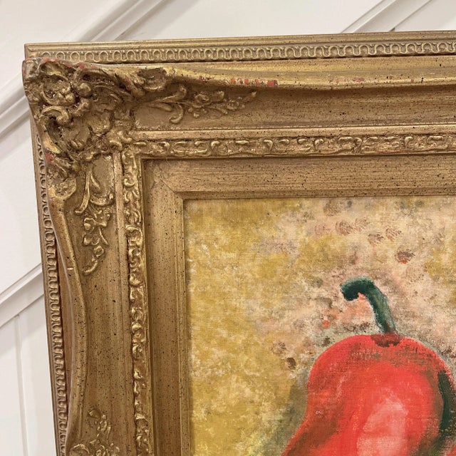 Mid 20th Century Impressionist Still Life Painting of Blueberries and Pears, Signed For Sale In Nashville - Image 6 of 10