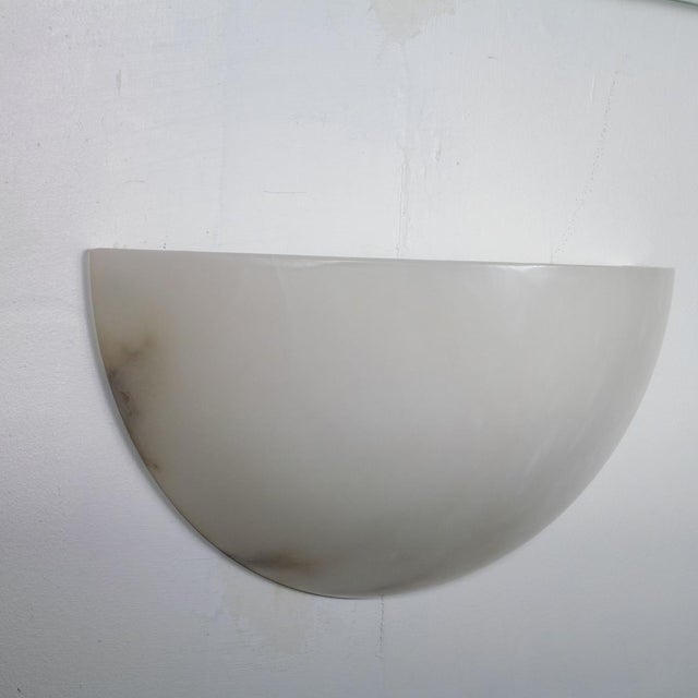 Art Deco Single Art Deco Inspired Spanish Alabaster Sconce For Sale - Image 3 of 11