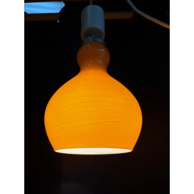 Vintage Orange Opaline Pendant Light, 1970s For Sale - Image 3 of 8