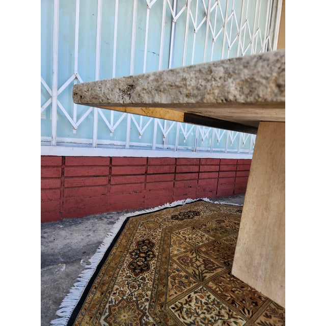 Stone 1970s Italian Travertine Dining Table For Sale - Image 7 of 11