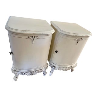 Vintage Set of Two French Farmhouse Nightstands- a Pair For Sale
