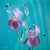 Dancing Bumblebees by Sybiline | Oil on panel Oil painting of irises with bumblebees. For Sale