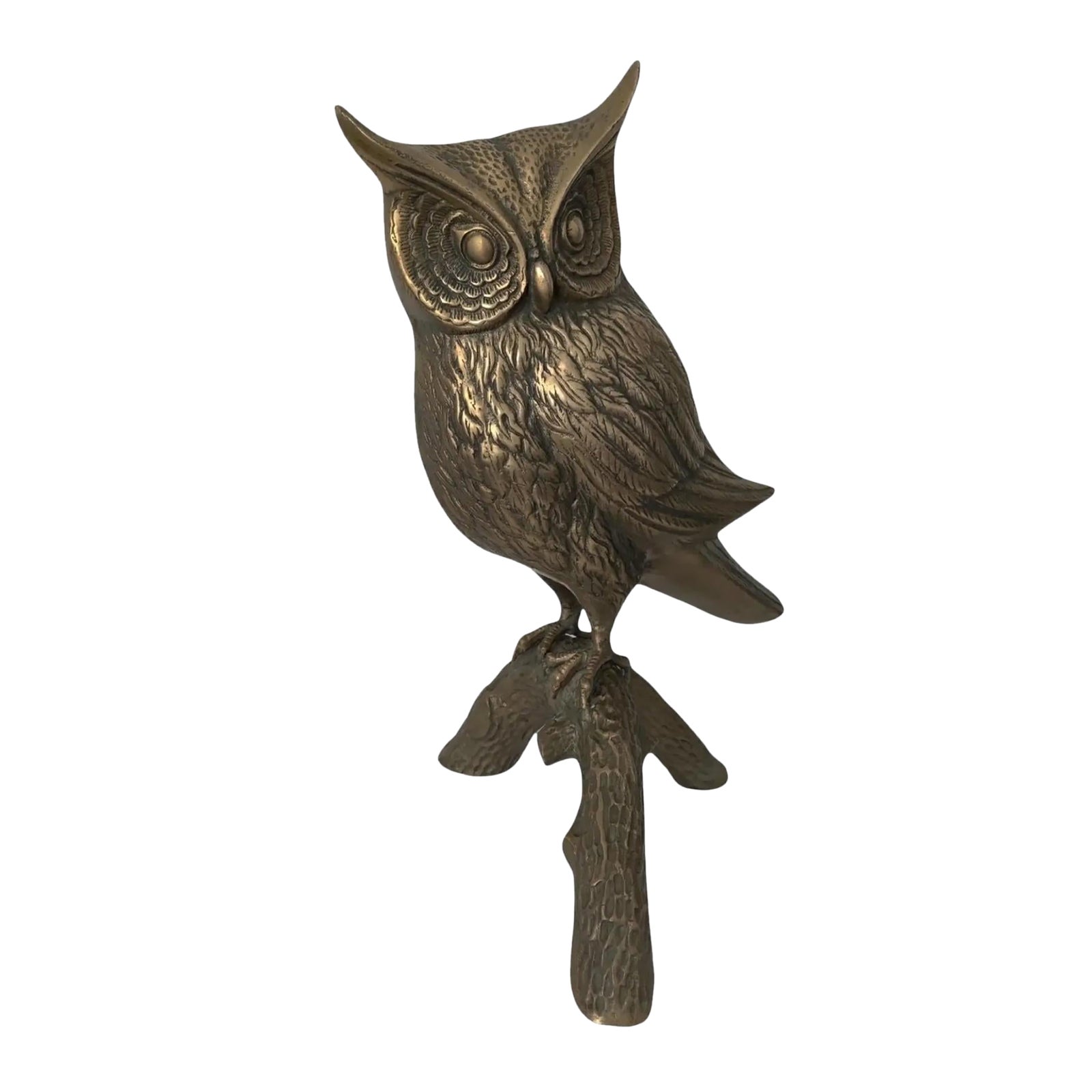 1960s Mid-Century Modern Monumental Brass Owl Sculpture | Chairish