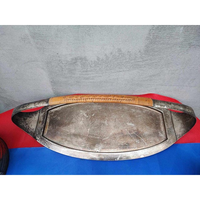 Art deco plated brass plate, dimensions: height 22.5 cm, width 60 cm, depth 26 cm.