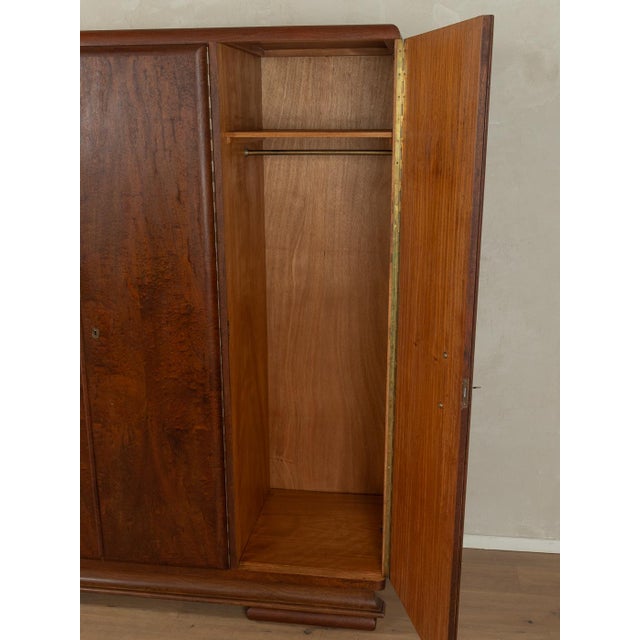 Wood Art Deco Wardrobe in Nut, 1920s For Sale - Image 7 of 11