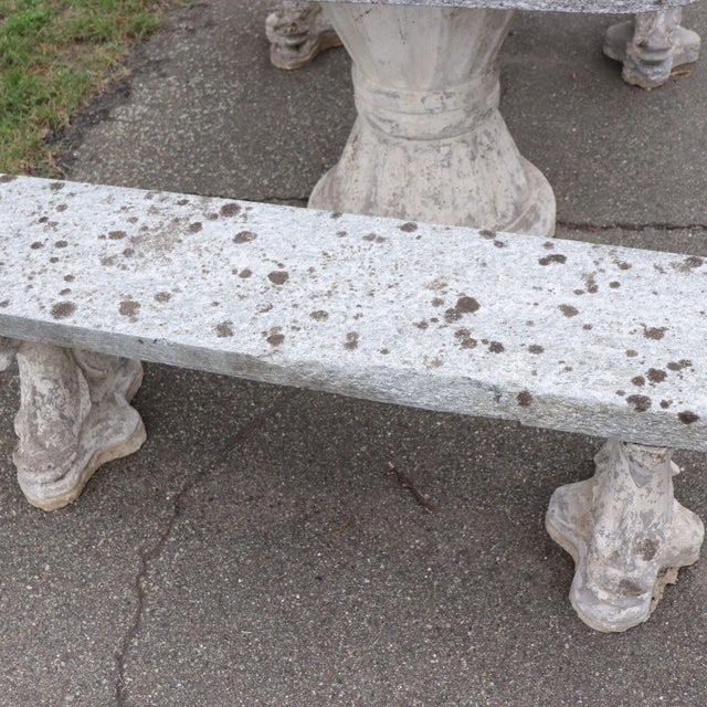 Garden Set with Table and Two Benches, Set of 3 For Sale - Image 10 of 13