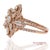 18k 750 Solid Rose Gold Floral Natural Diamond Ring, Size 7 For Sale - Image 4 of 13