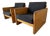 1970s Mid-Century Modern Milo Baughman - Style Architectural Cube Lounge Chairs – Pair For Sale