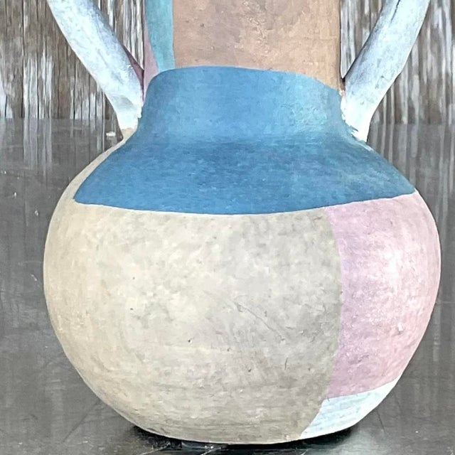 Vintage Boho Studio Pottery Vase For Sale - Image 9 of 12