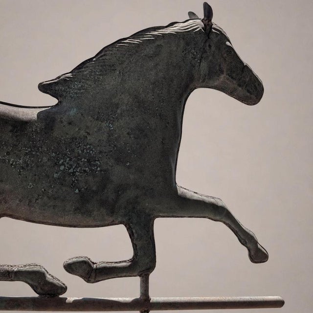 Metal Three-Dimensional Copper Weathervane with Running Horse, 1900s For Sale - Image 7 of 8