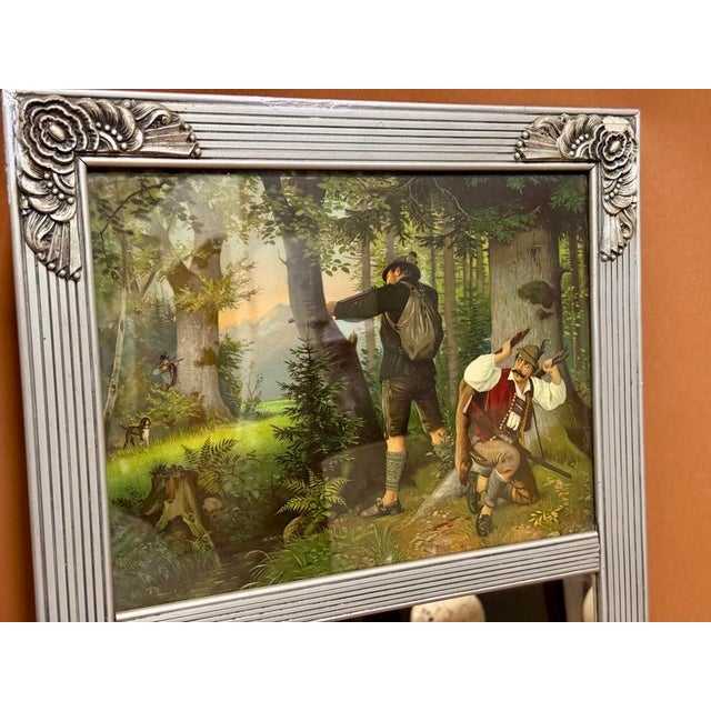 Mid-Century Modern Art Deco Chromo Mirror, 1950 For Sale - Image 3 of 5