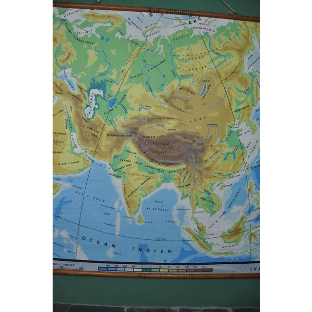 Physical Map of Asia, 1960s For Sale - Image 3 of 10