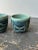 Teal Vintage Puerto Rican Pottery Incised Glazed Vessels by Hal Lasky, a Pair, Circa 1963 For Sale - Image 8 of 17