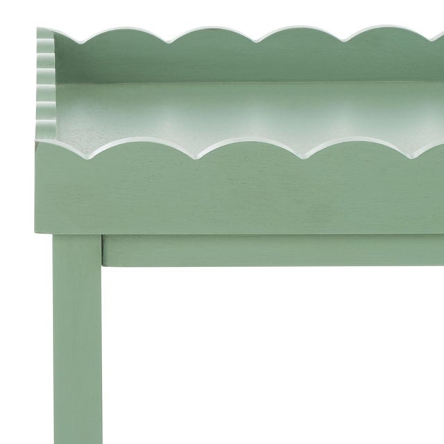 Spritely Home Starlyn Scalloped Accent Table in Sage For Sale - Image 4 of 8
