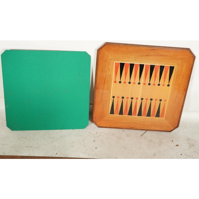 Late 20th Century Late 20th Century Italian Marquetry Casino Table Chess Backgammon Roulette Cards For Sale - Image 5 of 15