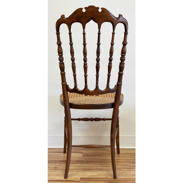 Vintage Chiavari Style Caned Seat Wood Chair For Sale In Kansas City - Image 6 of 12