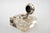 Art Deco inkwell with cut glass and brass( nickel- plated ) around 1920s Original condition