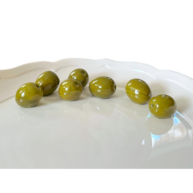 Vintage Til Trompe L’Oeil Ceramic Olive Serving Plate, in the Style of Este Ceramiche Made in Japan, 10" For Sale In Jacksonville, FL - Image 6 of 11
