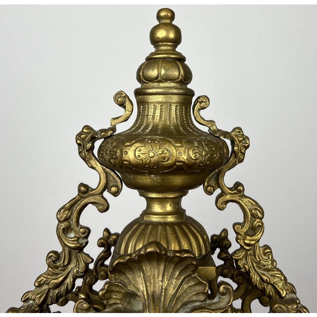 Vintage Brass Mantel Clock For Sale - Image 10 of 18