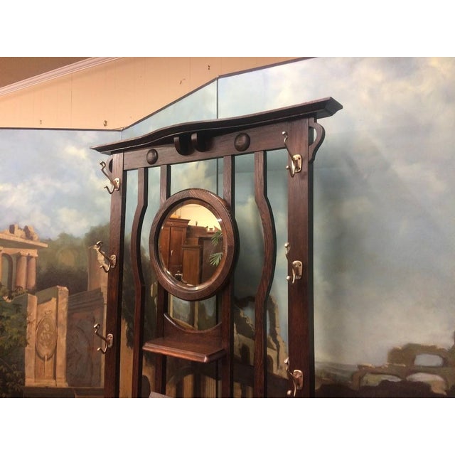 Antique Hall Tree, Mission Style Hat Rack, Arts and Crafts Style For Sale - Image 11 of 12